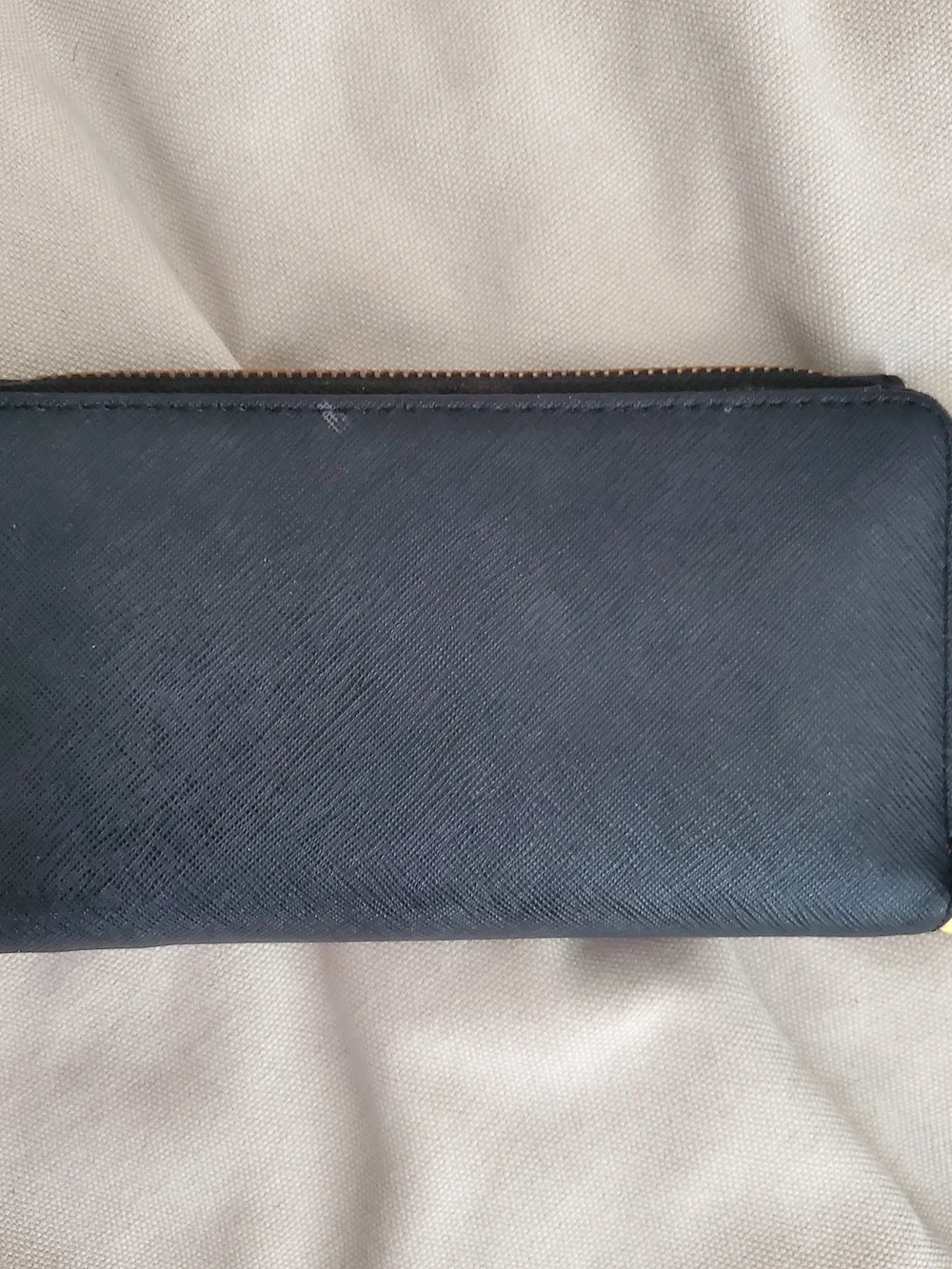 Rebecca Minkoff Black Saffiano Wristlet Clutch with Gold Plaque